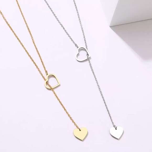 “Endless Love” Heart Lariat Minimalist Necklace - Picture 7 of 9